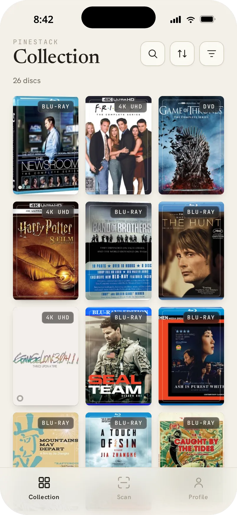 Your disc collection as a grid of cover art