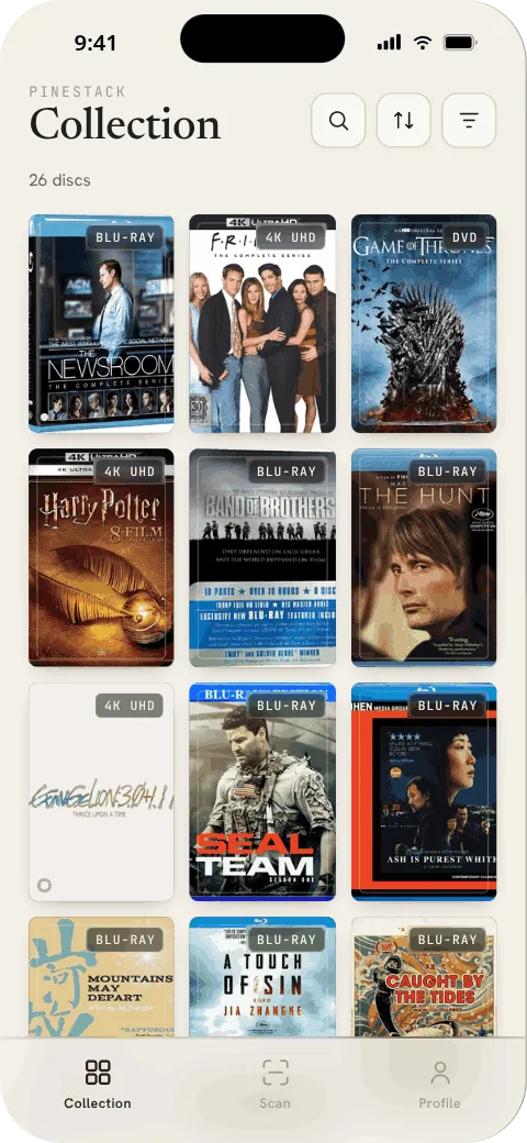 Your disc collection as a grid of cover art